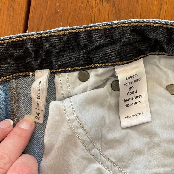 Pacsun Womens Jeans Size 24 All Cotton 90's Boyfriend Two Toned Denim Straight - Picture 6 of 10